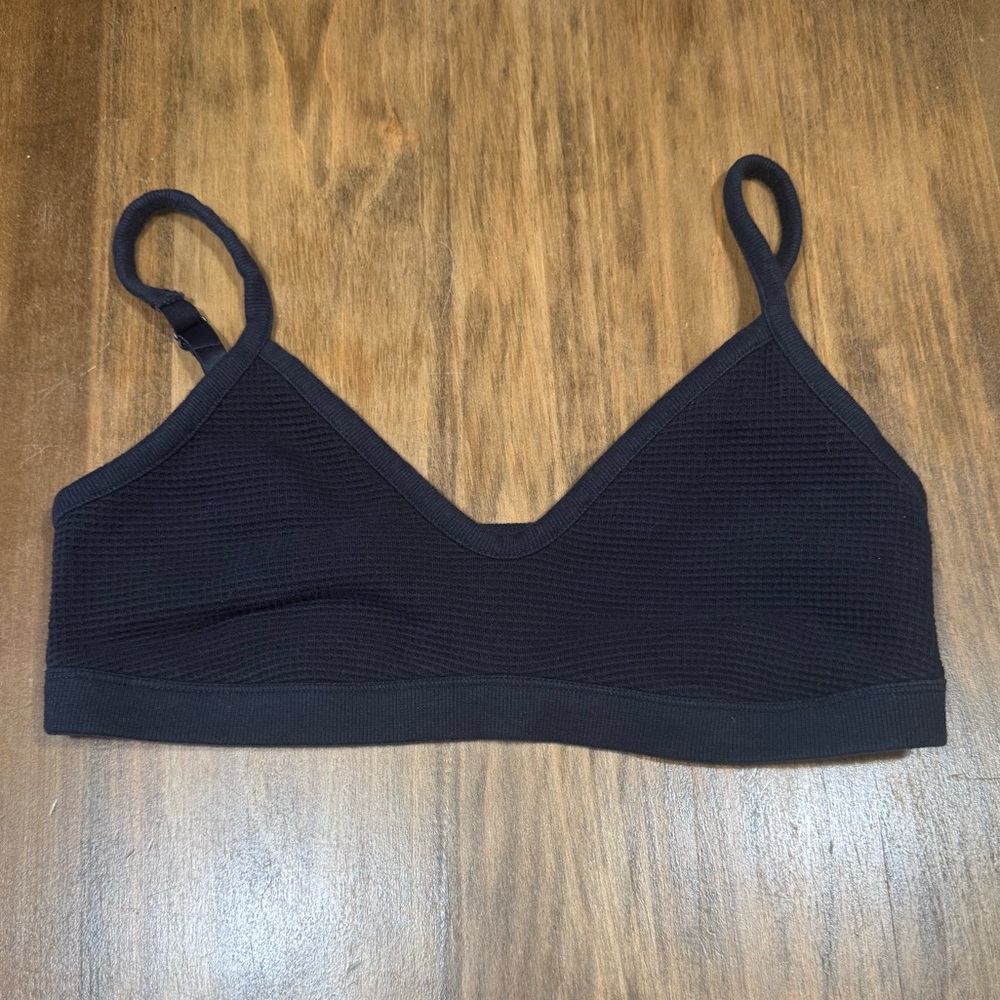 Negative Underwear - Waffle Knit Bralette in Black